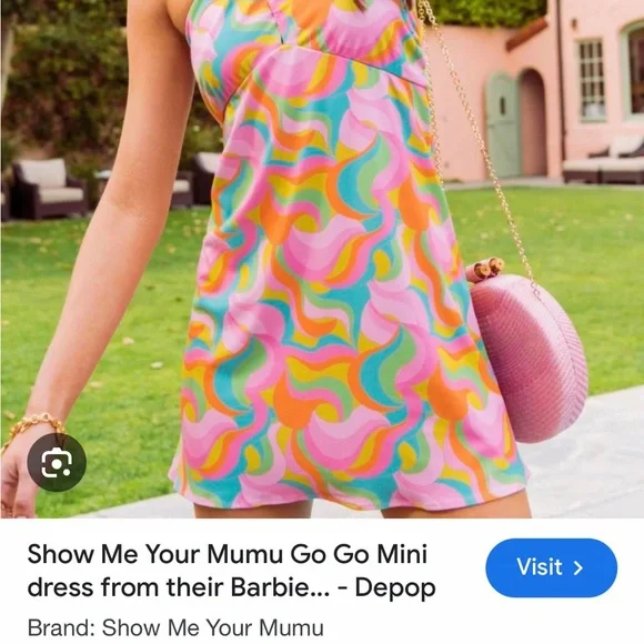 Show Me Your MuMu Pink Multi Halter Mini Dress - Picture 2 of 10